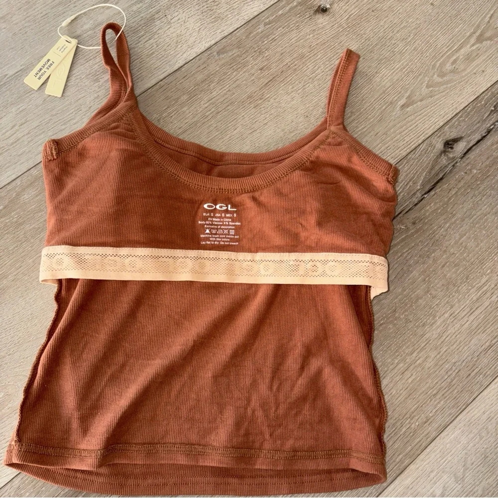 OGL Brown Ribbed Tank Top - Picture 8 of 16